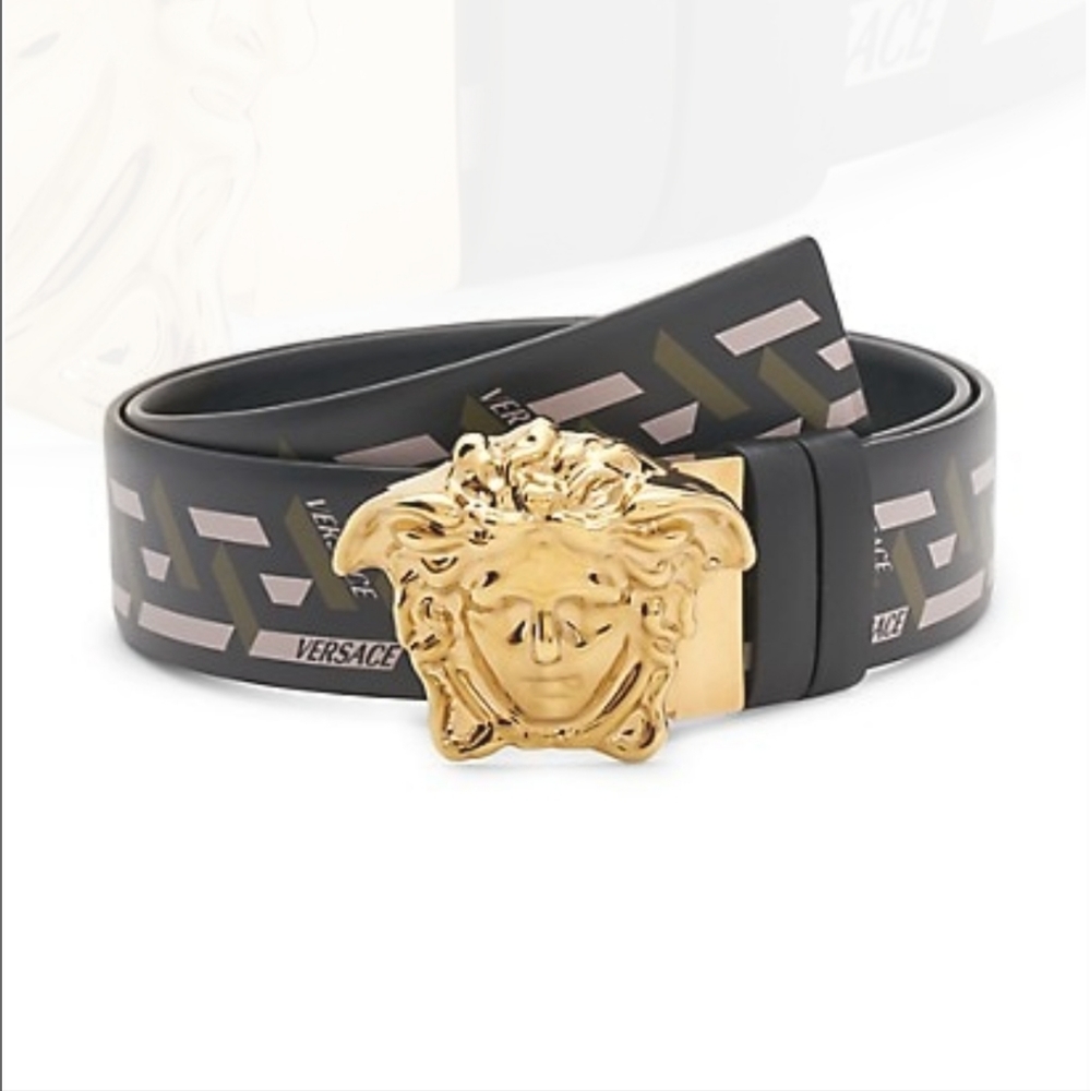 Versace men greca signature monogram print belt size 28-32